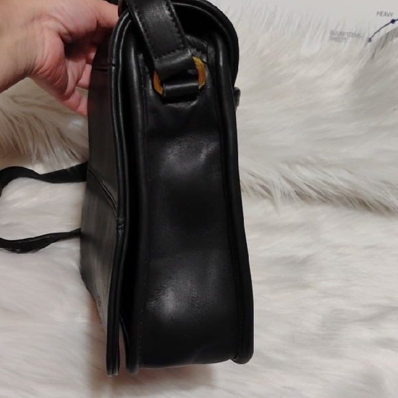 SALE! Coach Vintage 9092 Tribeca Black Leather Flap Shoulder Bag & Hangtag - Picture 9 of 17